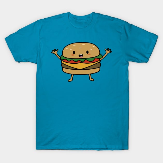 Cute and funny burger t-shirt T-Shirt by happinessinatee